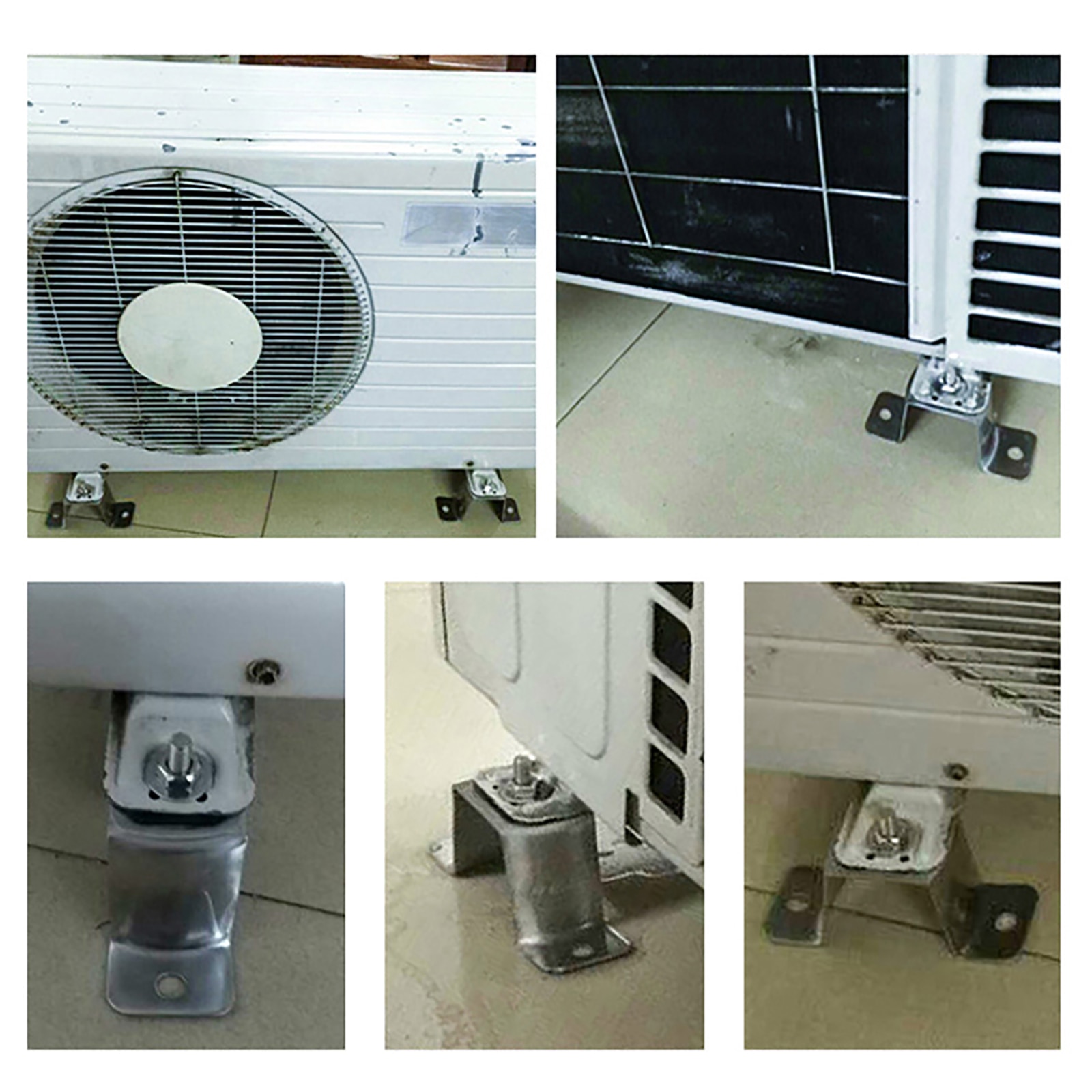 4pcs Universal Air Conditioner Support Bracket Thickened Ground Shock Absorber Anti-Vibration Stand for 1-5P Air conditioning