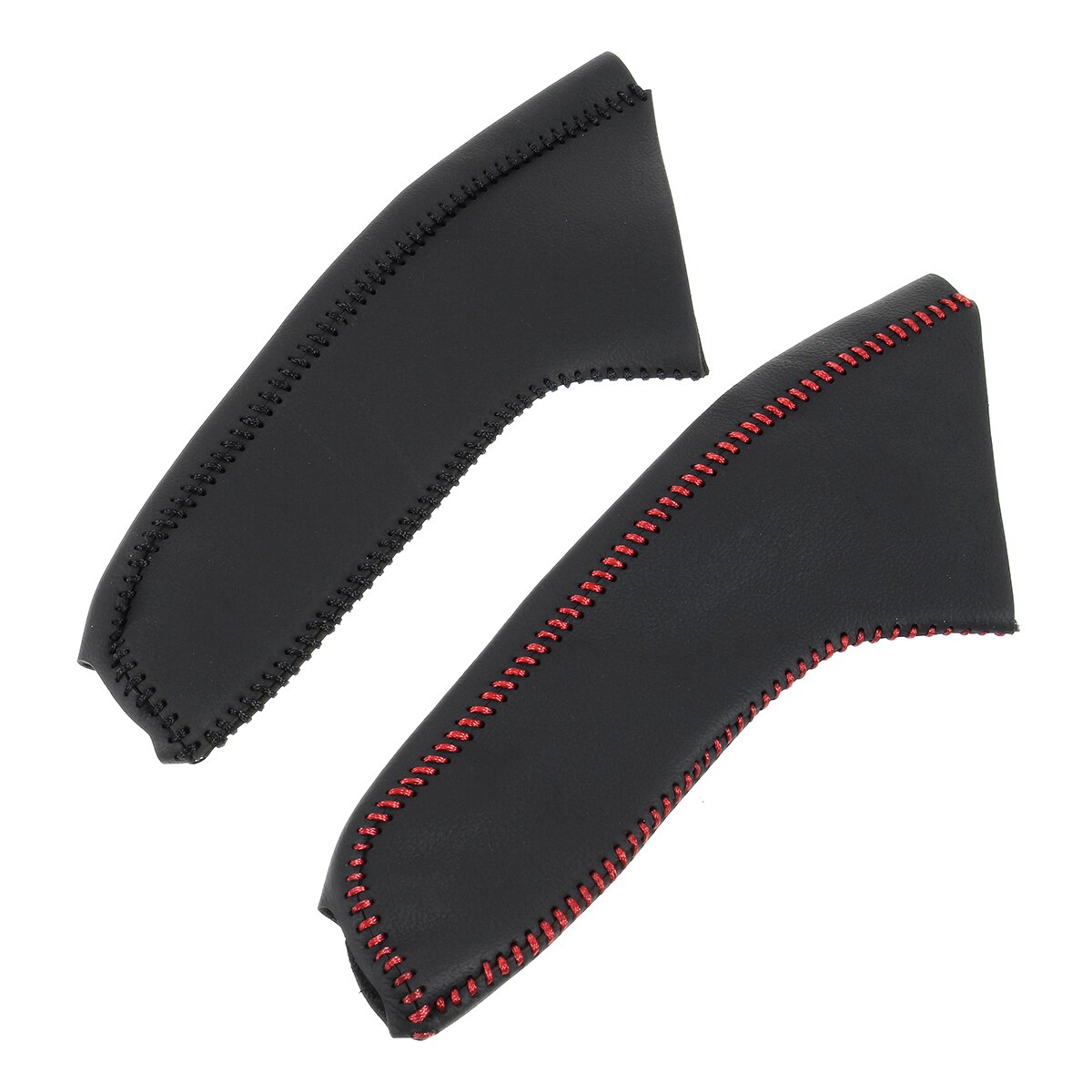 Håndsyet håndbremsearm læderbeskyttelsesdæksel sort rød til toyota / honda / nissan / hyundai / ford / mazda