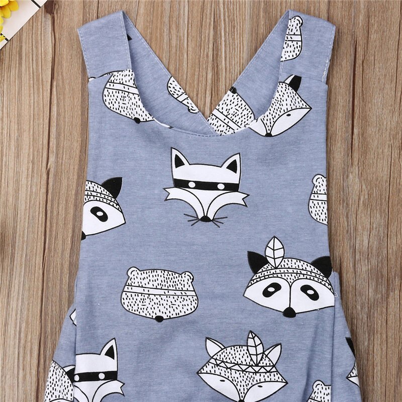 Baby Meisjes Jongens Animal Print Bodysuit Pasgeboren Zomer Kids Kleding Baby Backless Jumpsuit Peuter Jarretel Outfit 0-18 M