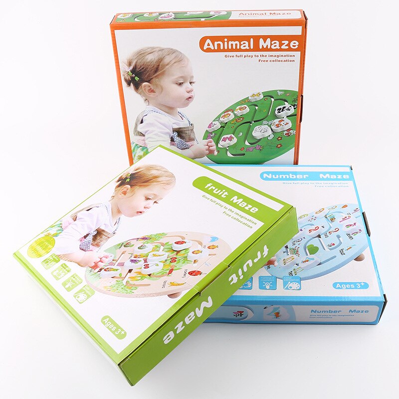 Educatief Mobiele Kinderen Magnetische Doolhof Baby Houten Speelgoed Balance Board Hout Game Doolhof Puzzel Labyrint Puzzel Baby Speelgoed
