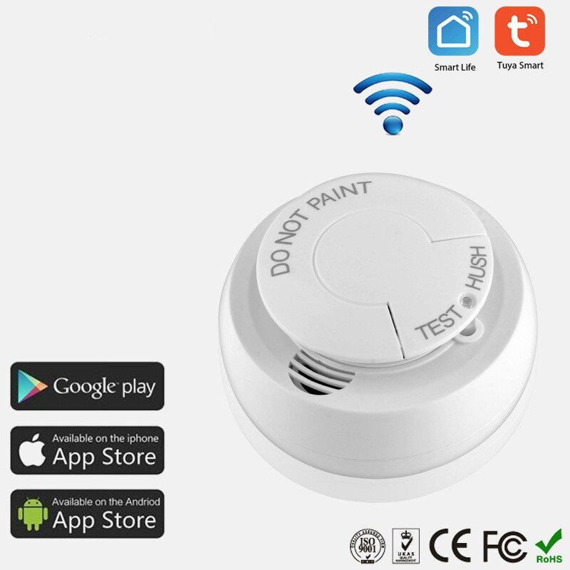 Tuya Clever Heimat, Tuya WiFi Rauchmelder, Rauch Netzwerk Alarm, Heimat Sicherheit Alarm