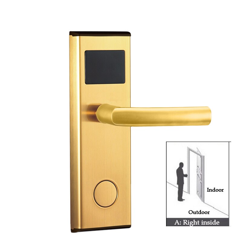 hotel door access system digital Electric intelligent Electronic hotel key card door lock: Golden right inside