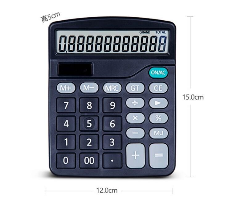 Calculator Standard Function Calculator with 12-Digit Large LCD Display Solar Battery Dual Power For Home Basic Office