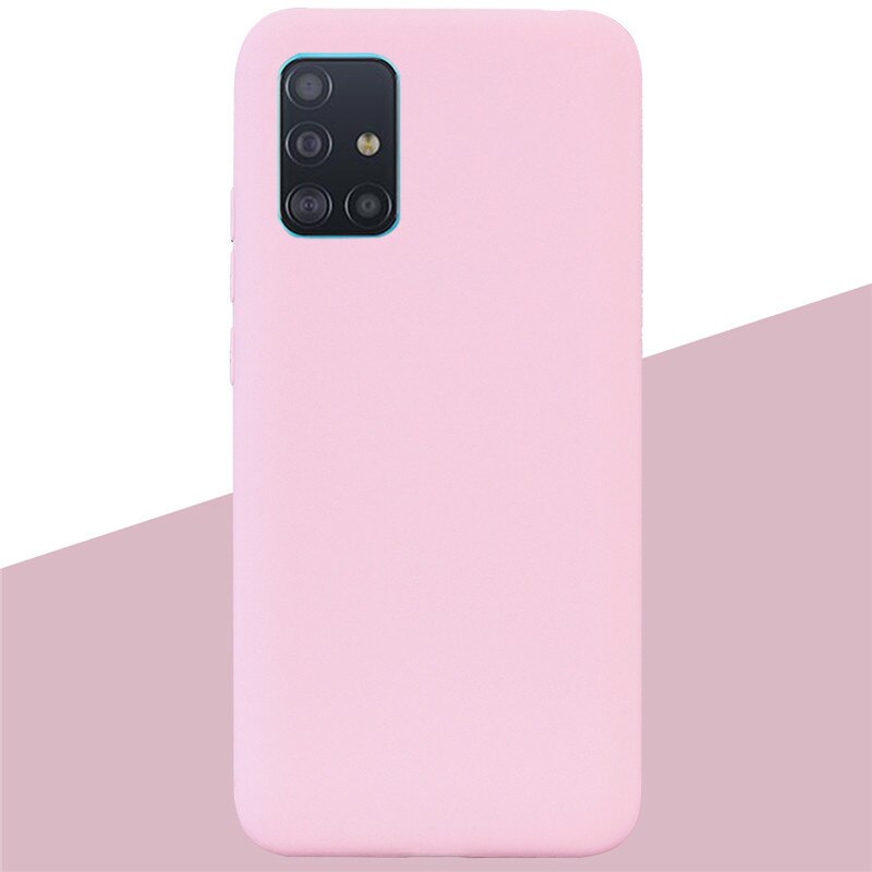 Silikon Fall Für Samsung Galaxy A71 Fall Candy Farbe Zurück Abdeckung Weiche TPU Fall Für Samsung Galaxy A 71 A715F stoßstange Coque Fundas: 11 Light Pink