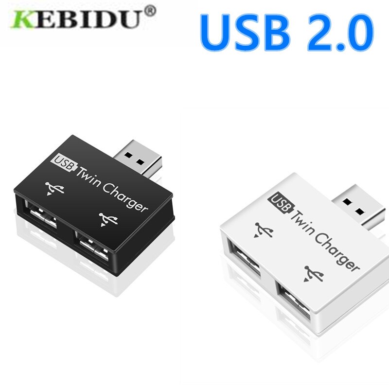 USB 2.0 Male To Twin Charger Dual 2 Port USB Splitter Hub Adapter Converter Charging USB Wire Plug For Laptop PC