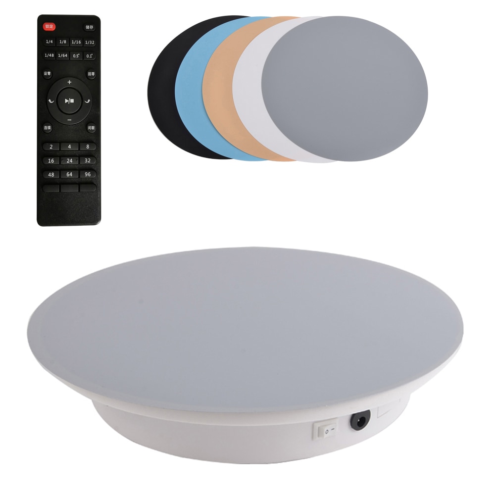 360 Degree Electric Rotating Photography Rotating Turntable Display Stand for Jewelry Product Display 3D Scan Pan with PVC