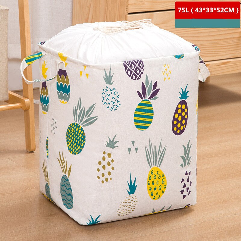 Quilt Opbergtas Stijl Katoen Linnen Kleding Deken Opbergtas Opvouwbare Kleding Organizer Thuis Opbergtas: 5