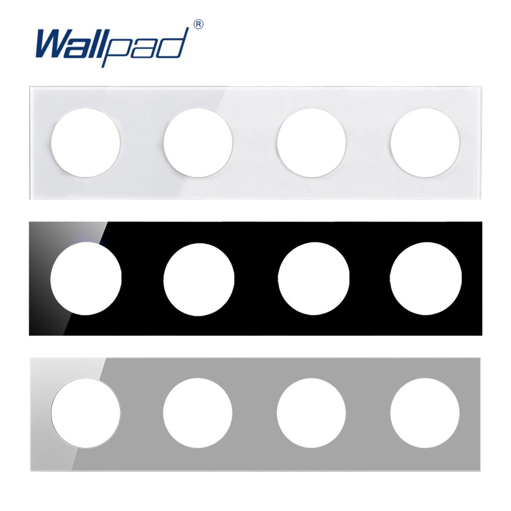 Wallpad 4 Tempered Glass Panel Only 344*86mm White And Black Round Circle