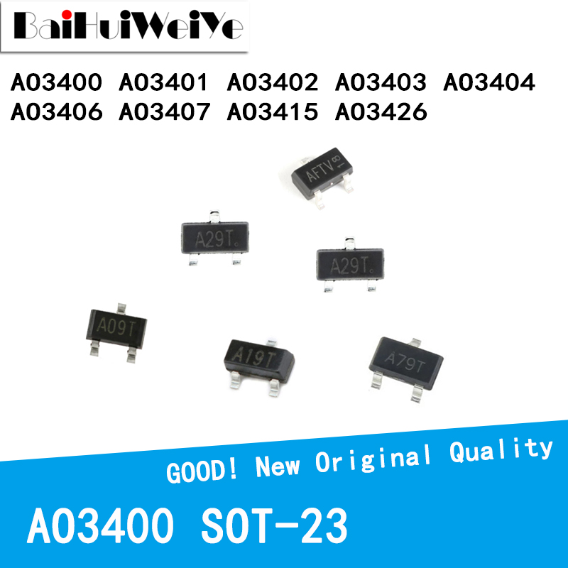 50PCS/LOT SI2301 SI2302 AO3400 AO3401 AO3402 AO3403 AO3404 AO3406 AO3407 AO3415 AO3426 A1SHB A2SHB SOT23 Good Chip