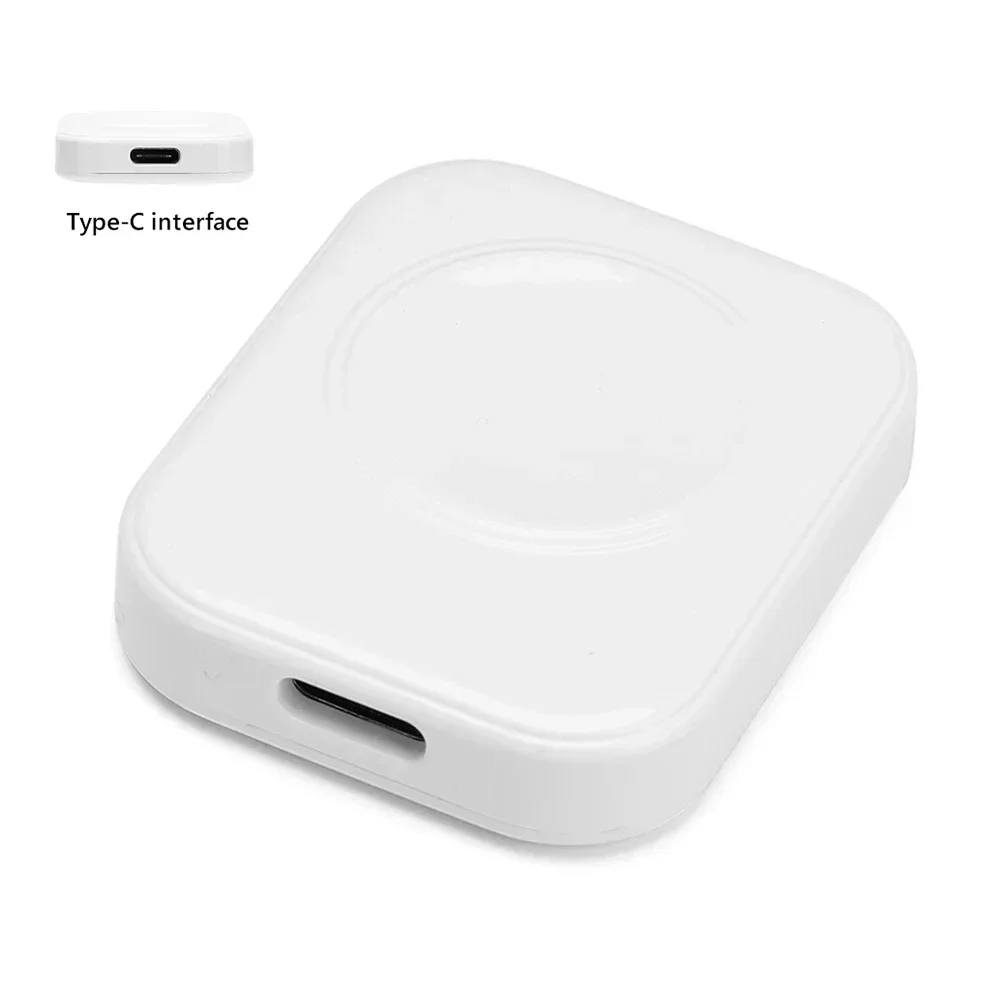 Cargador rápido inalámbrico magnético para Apple Watch Series 9 8 7 6 5 SE, cargador USB tipo C para estación de carga IWatch Series 6 5 3 2: Blanco