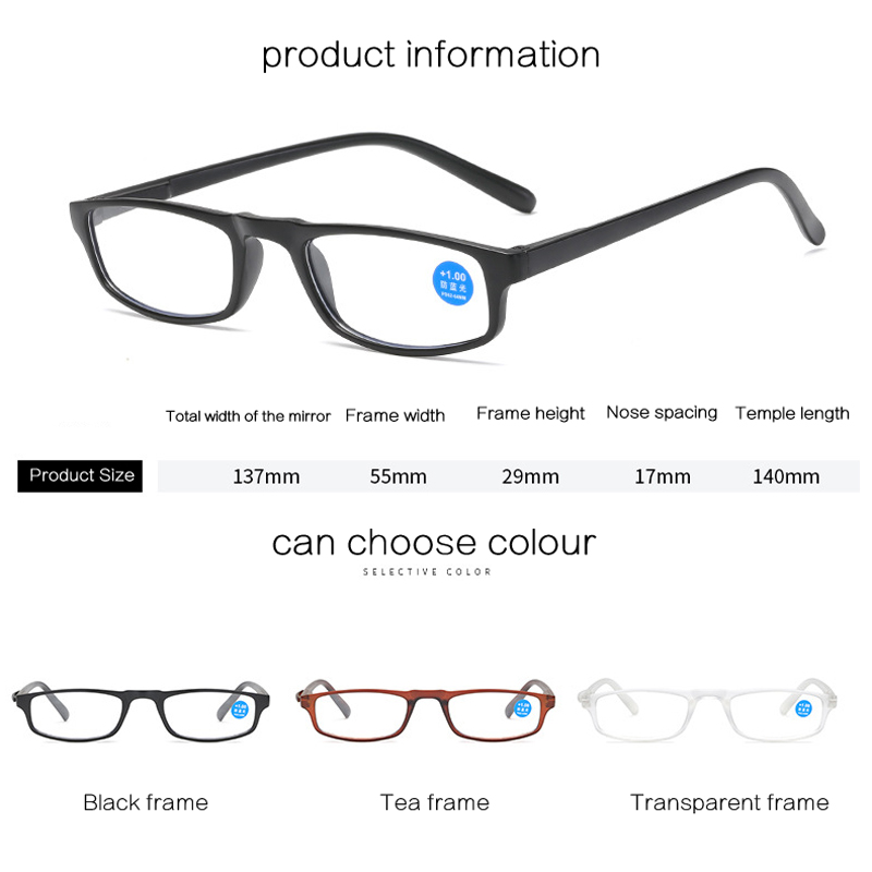 iboode Anti Blue Ray Reading Eyeglasses Men Women Comfortable Small Presbyopia Frame PC Lens Hyperopia Glasses Diopter +1.0 1.5