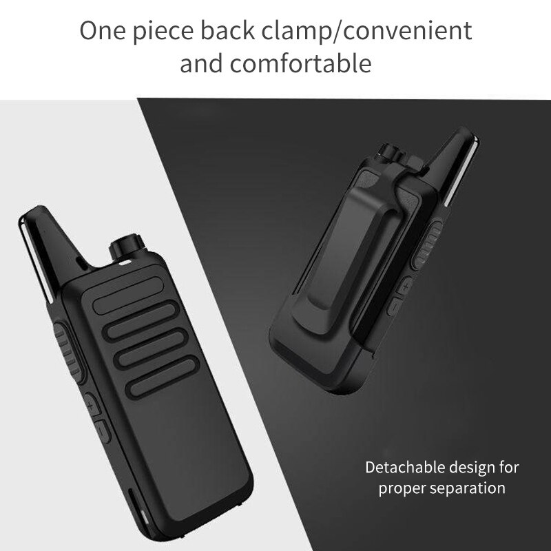 mini Walkie talkie USB Carica Veloce 15W Stazione Radio Portatile Ricetrasmettitore Conveniente Radio Comunicatore con clip da Cintura