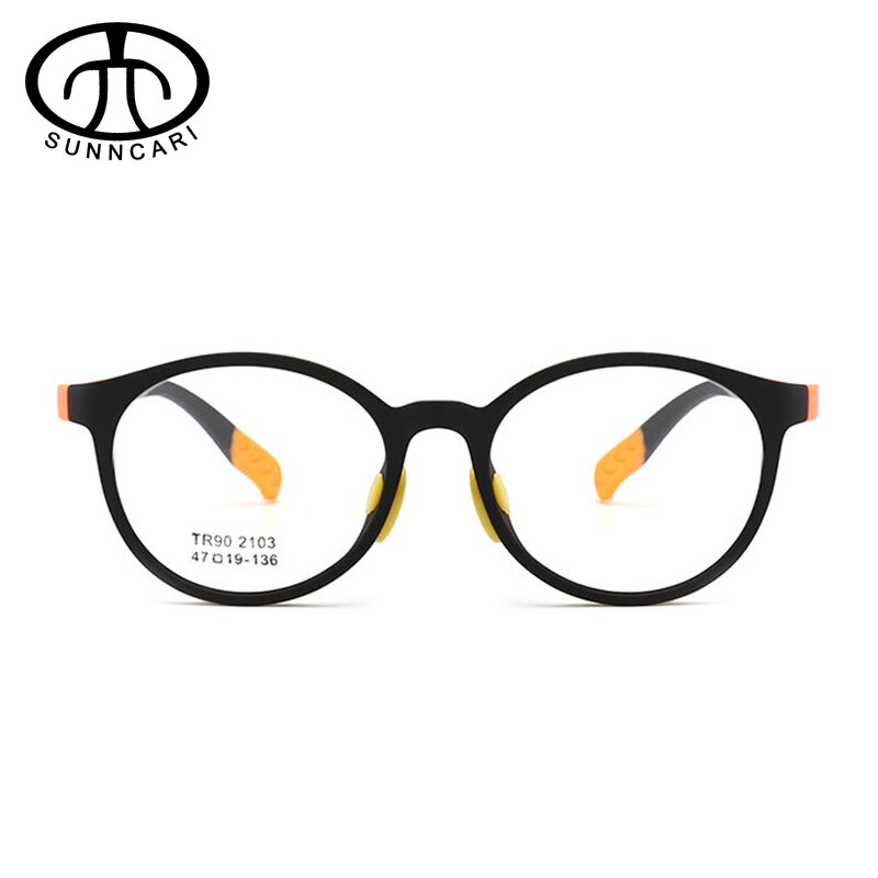 Blauw Licht Blokkeren Bril Voor Kids Meisjes Jongens Optische Blauw Patchwork Brilmontuur Flexibele Siliconen Baby 'S Brillen Frame: ORANGE