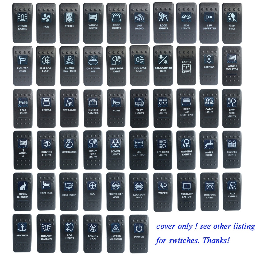 Blue Cap Waterproof Car Boat Rocker Switch COVER ONLY for Carling ARB Narva Style Size . See Other Listings For Switches