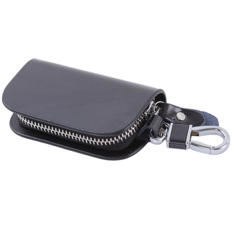 Mannen Sleutelhouder Huishoudster Keys Organizer Portemonnee Sleutelhanger Covers Zipper Key Case Tas Lederen Autosleutel Portefeuilles: black