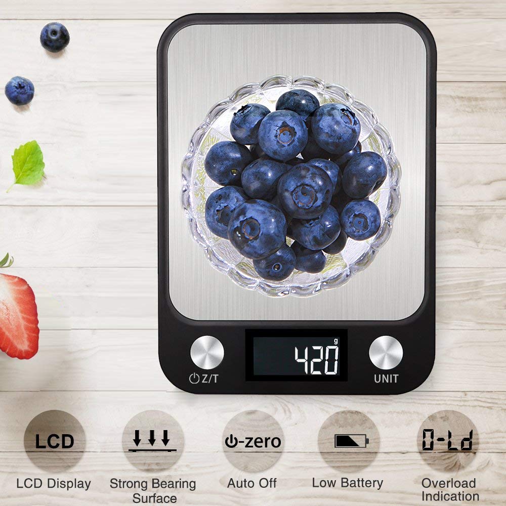Stainless Steel Digital Food Scale, Multifunction Kitchen Scale for Baking and Cooking,22 lb Capacity by 0.1oz