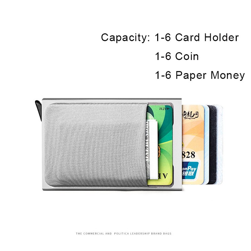 Tyveri-id kreditkortindehaver mænd, der blokerer rfid tegnebog sikkerhed aluminium metal bank visitkortindehaver pass minimalistisk tegnebog