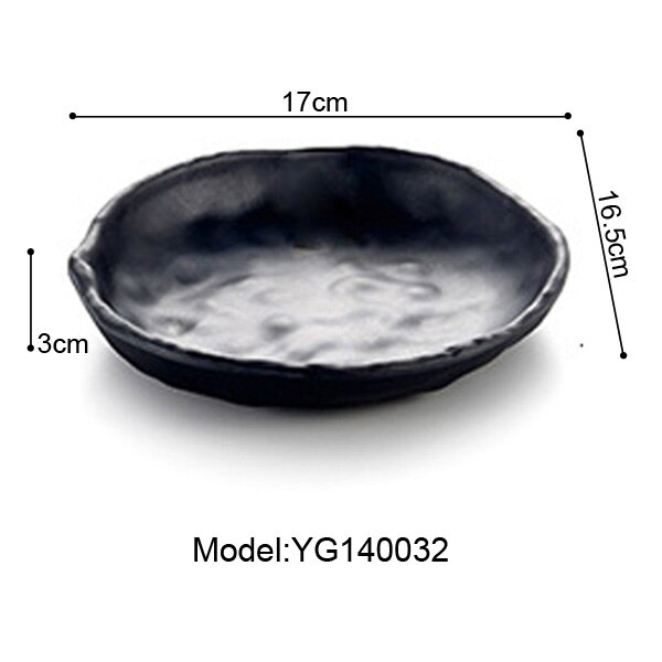 A5 mélamine vaisselle assiette à dîner assiette Larregular plat à soupe avec bouche mélamine porcelaine Imitation vaisselle assiette à rôtir: YG140032