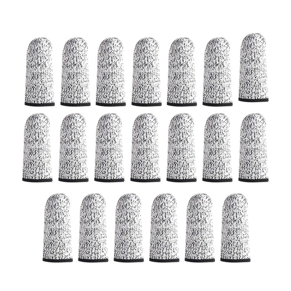 10 Pairs of Finger Sleeve Protectors Cut Resistant Finger Guards (Dark Grey)