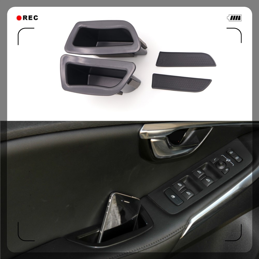 Fit Voor Volvo V40 Accessoires Auto Interieur Voordeur Organizer Holder Box Met De Mat 2 stuks