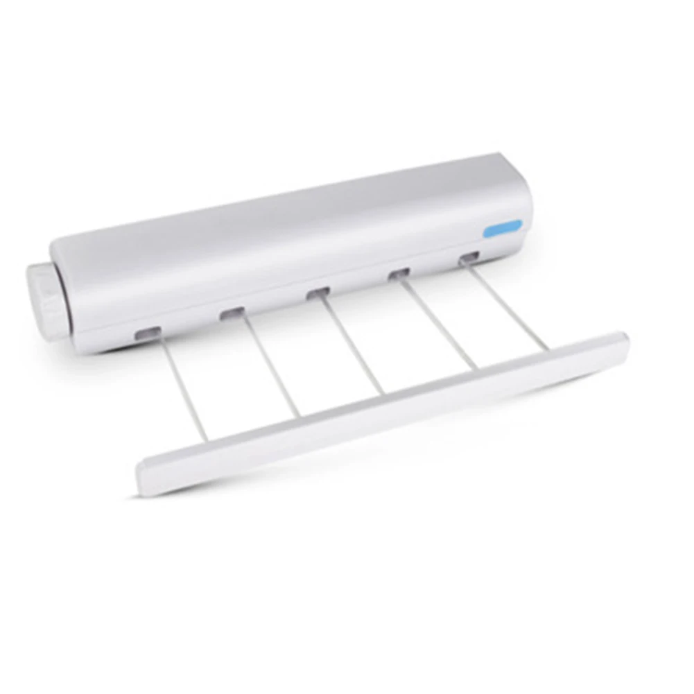 Frühling Automatische Versenkbare Wäsche Aufhänger Wand Montiert Kleidung Linie Kleidung Trocknen Rack Wäscheleine Wäsche Seil: Licht Grau