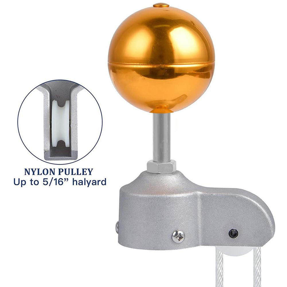 Flag Pole Parts Set Nylon Braided Rope Flagpole Accessories Repair Kit Pulley Gold Ball Cleat Clip Screws Decor 2 Inch