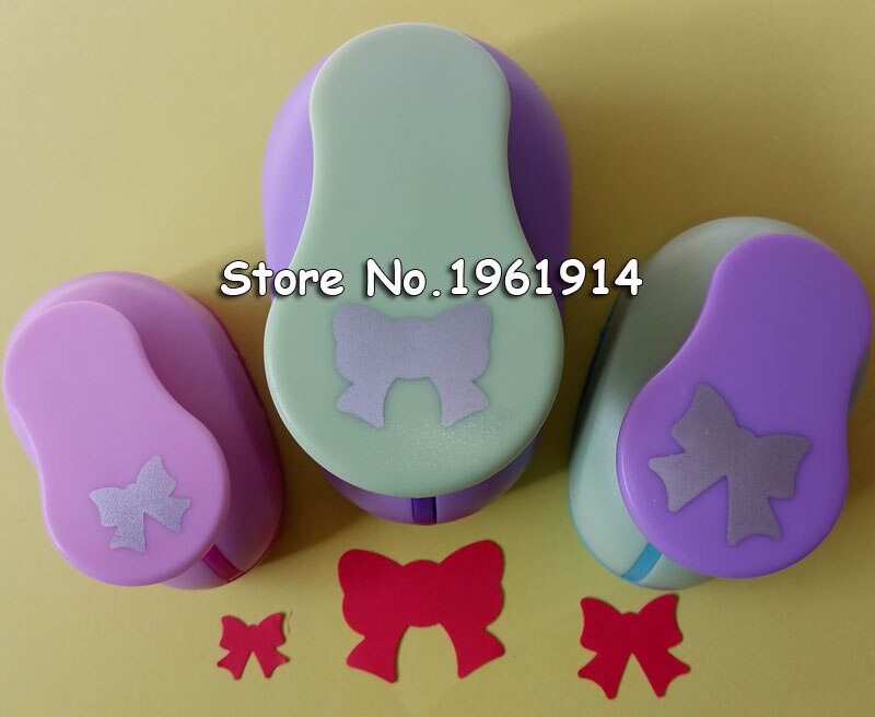 3 siz 3.8cm,2.5cm,1.6cm Bowknot craft punch set children manual DIY hole punches cortador de papel de scrapbook butterfly punch