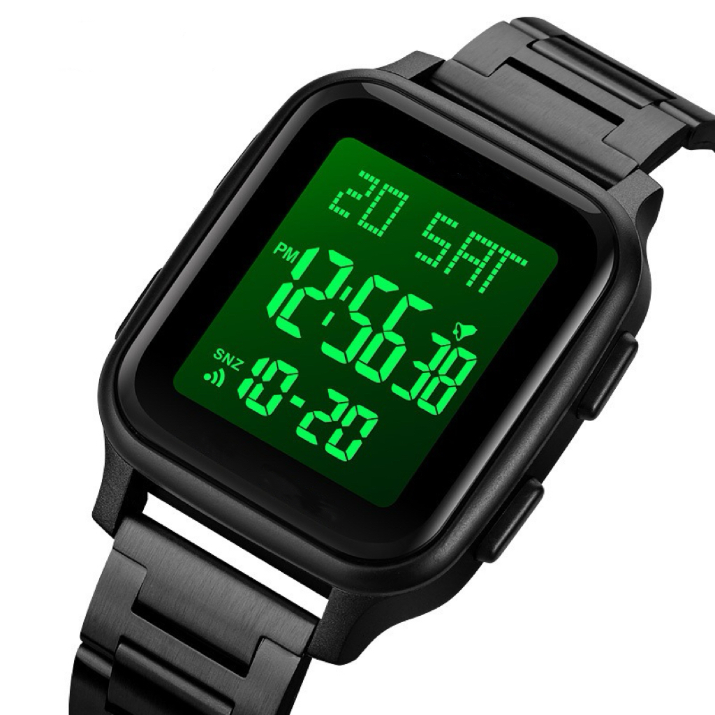 SHUAIKE Digitales Sportuhr für Herren - Wasserdicht Edelstahl, LED-Anzeige, lässig Elektronische Armbanduhr