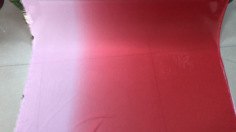 Gradually changing color dance clothing chiffon fabric bright red gradual change pink 100 d chiffon fabric