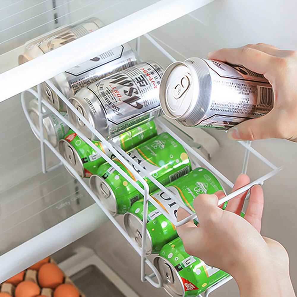 Double-Layer Durable Beer Soda Coke Drink Can Storage Box Fridge Drink Holder Refrigeration Kitchen Organizer Food Container