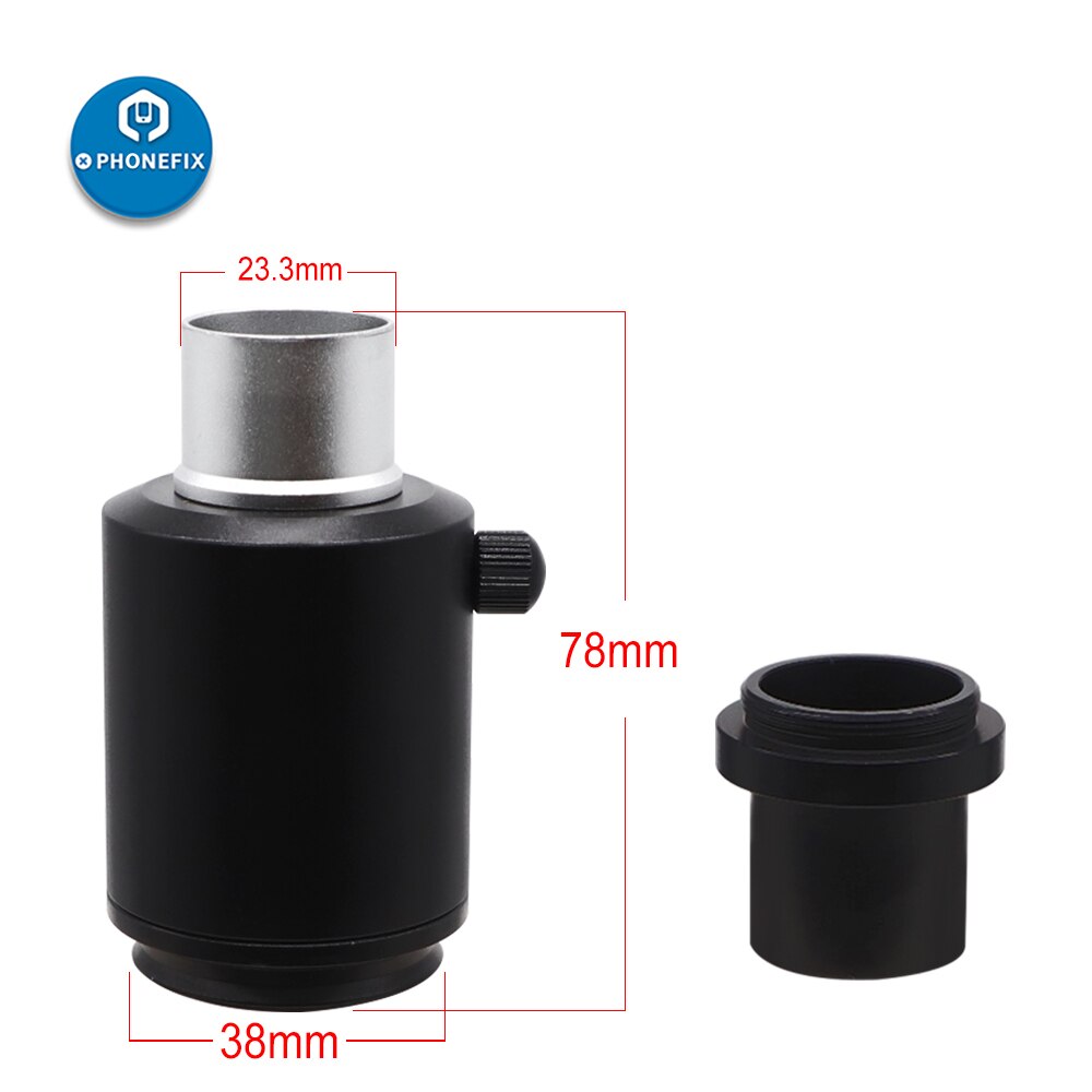38mm CTV Stereo Microscope Camera Adapter 23.3mm C Mount Industrial Video Microscopio Camera Aadapter Tube Microscope Parts