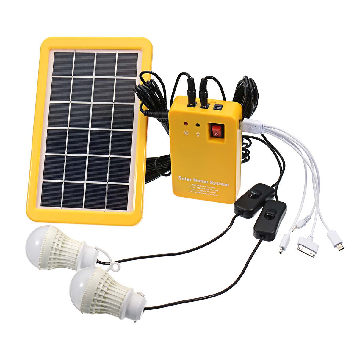 solenergi camping sett nødlys og mobiltelefon lader med elektrisk generator makt bank til utendørs hage nattbelysning