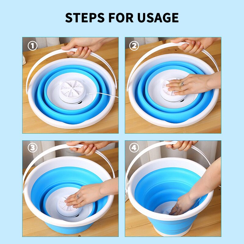 USB Folding Washing Machine 5V 1A Portable Laundry Machine lavadora portatil Mini Bucket Washing Machine For Dormitory Home