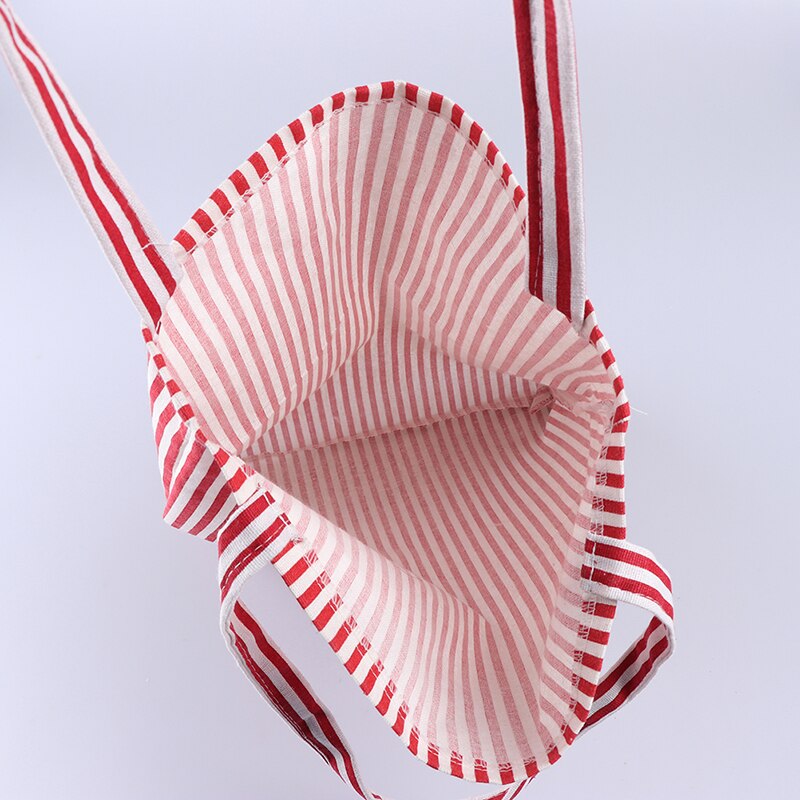 Femme femmes étudiant coton lin sac à bandoulière unique Durable rayé sacs à provisions 1 pièces fourre-tout