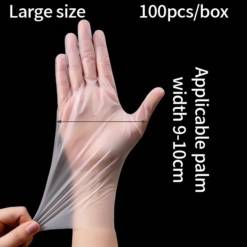 Guantes desechables Tpe gruesos y duraderos de Pvc de categoría alimenticia, goma de látex, accesorios de cocina, 100 Uds.: L-100Pcs