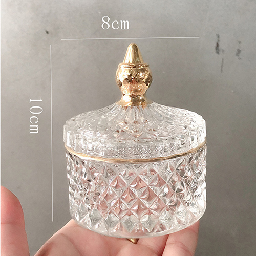 Bocal de rangement en verre français Phnom Penh, boîte transparente pour coton-tige, bijoux, bonbons, thé, bouteille d&#39;aromathérapie, décoration de la maison: small