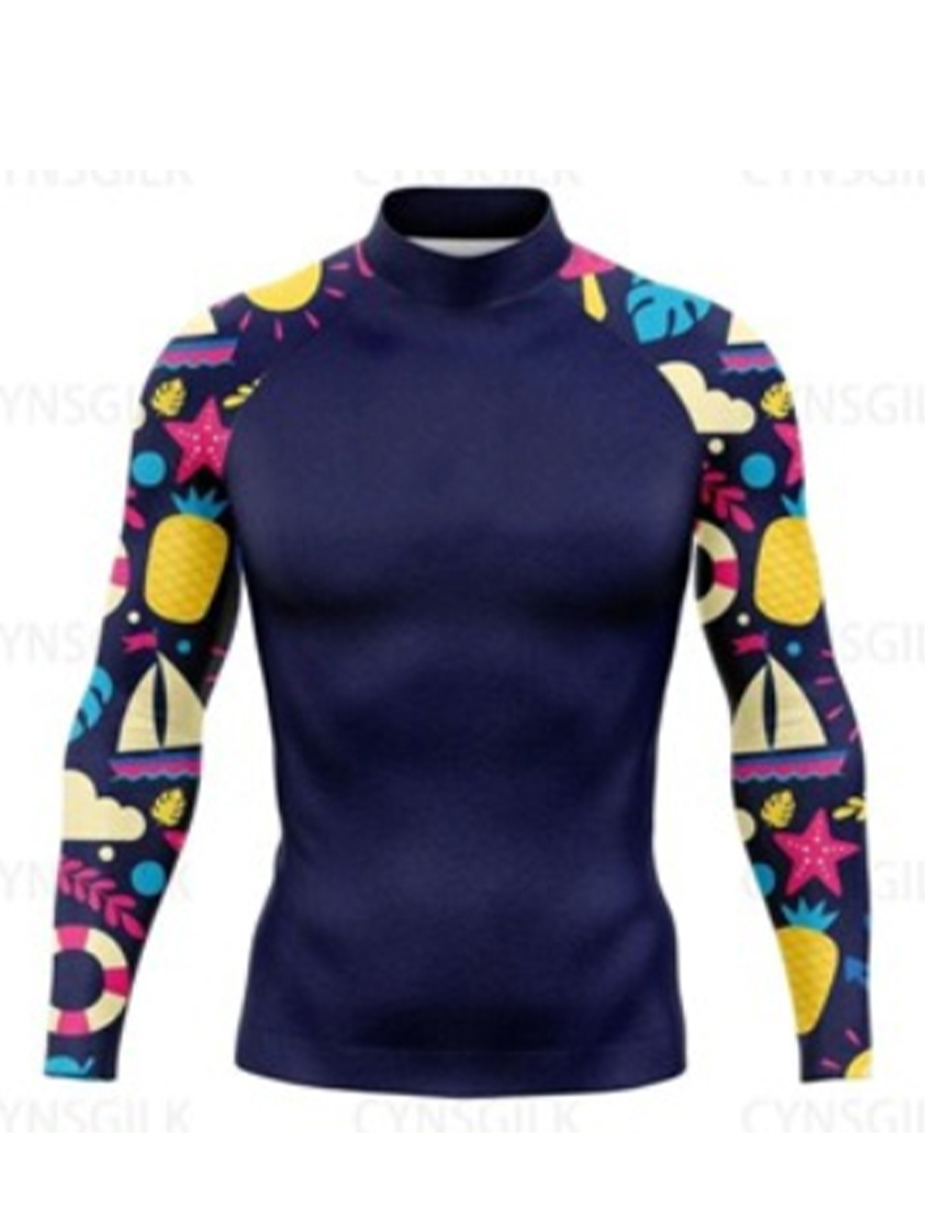 Kompressions-Langarmshirt, Laufsportbekleidung für Herren, Fitnessstudio, Bodybuilding, T-Shirt, kurzärmelig, schnell trocknend, Wassersport-Spitzen