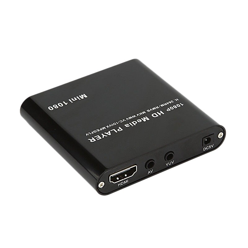 Reproductor multimedia Mini Full HD 1080P compatible con HDMI/AV/USB/SD/MMC HDD externo reproductor multimedia con enchufe europeo: Default Title