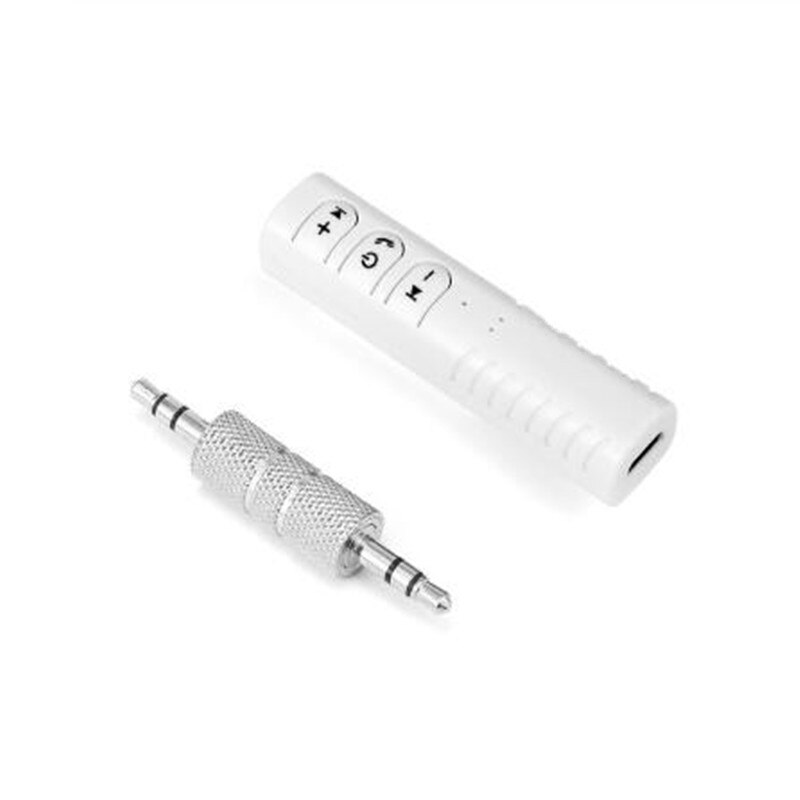 Bil bluetooth aux 3.5mm stik bluetooth modtager håndfri opkald bluetooth adapter bil sender auto musik modtagere: Hvid