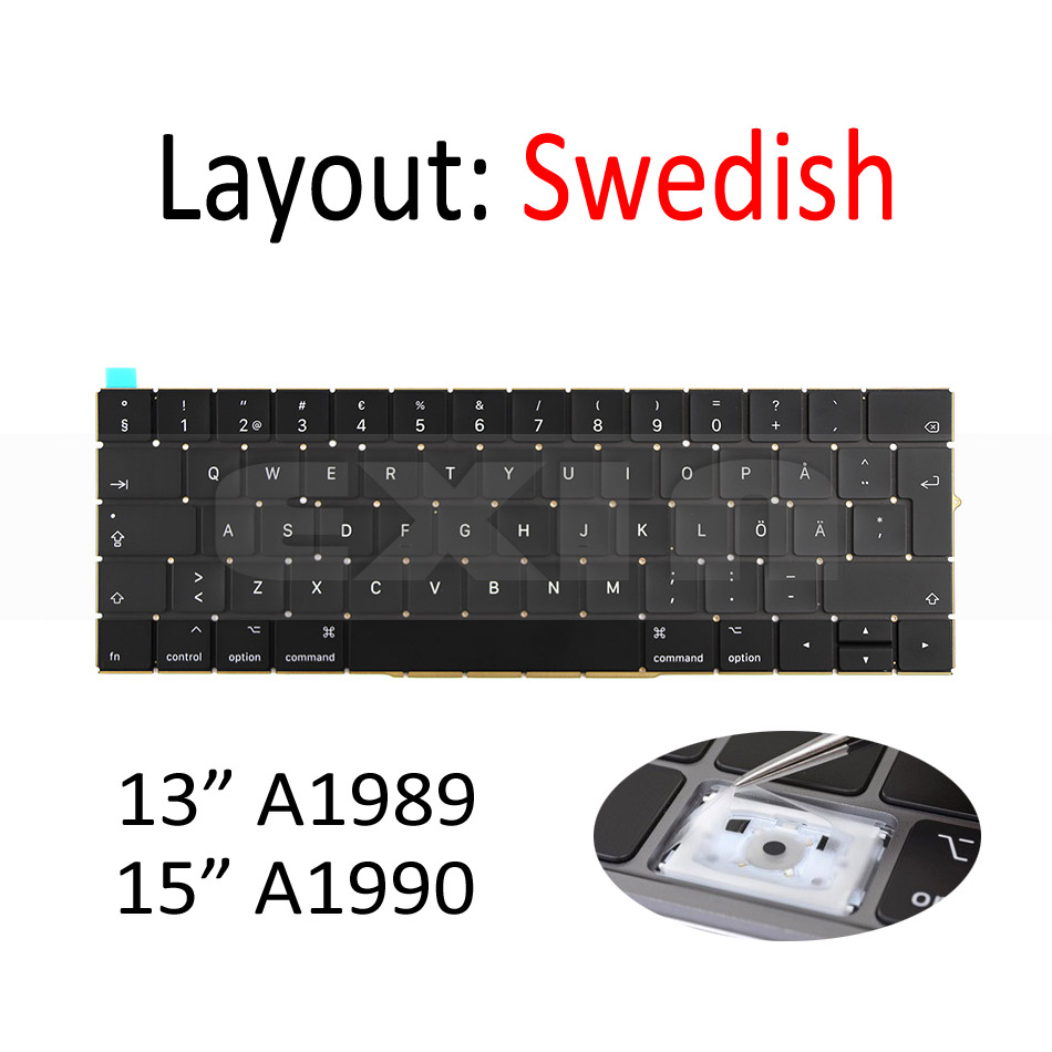 A1989 A1990 Toetsenbord US UK Engels voor Macbook Pro 13 "15" Toetsenbord MR9Q2 MR932 MR942 EMC 3124 EMC 3215: green