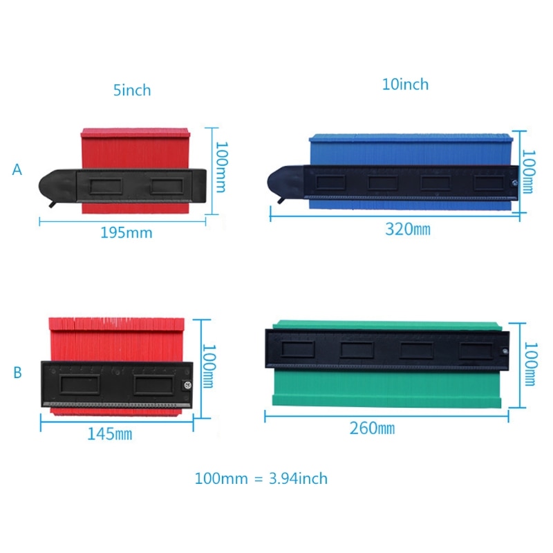Profile Gauge Shape Template Plastic Contour Copy Duplicator Edge Shaping Ruler