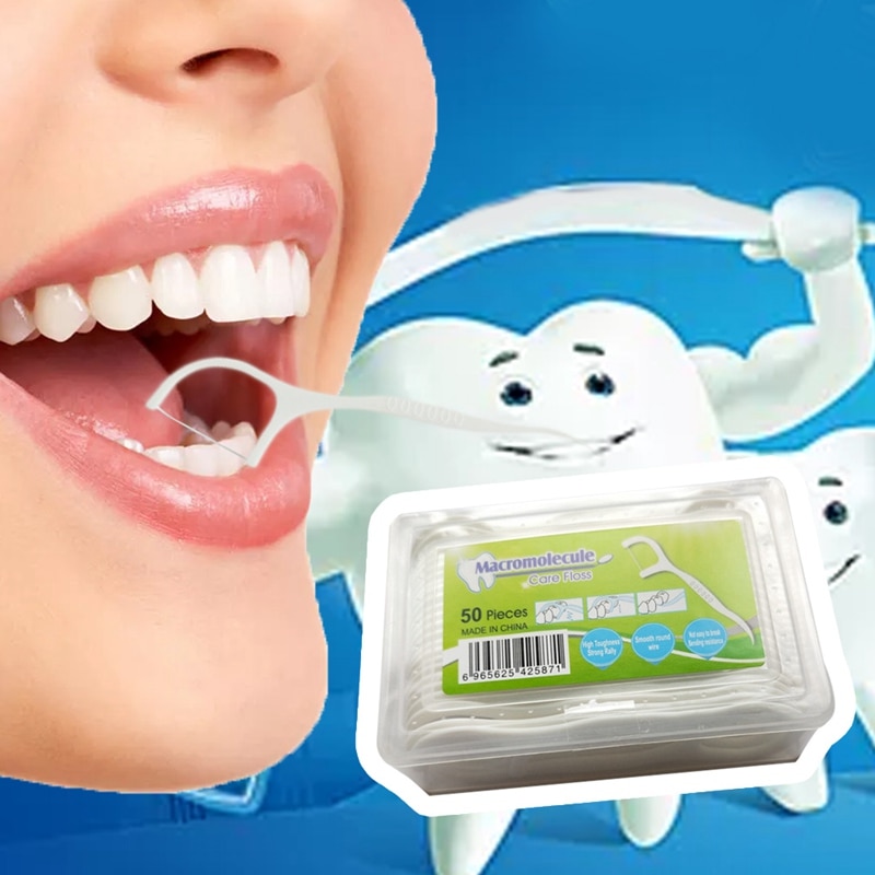 50 stuks tandzijde, flosser, tandenstokers, stokjes, tanden reinigen, mondverzorging, 7.5cm tandengereedschappen