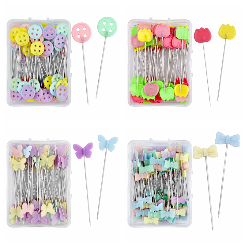 100/50 Uds. Alfileres de costura bordado herramientas para acolchar aguja fija alfileres de botón de Metal herramientas de accesorios de costura DIY