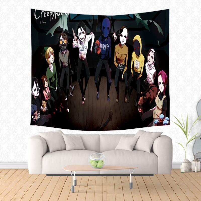 Creepypasta Family Decorative Tapestry Wall Hanging Tapestries Bedspread Table Cloth Curtain Throw Blanket Cover: 200X150 CM / Color 4