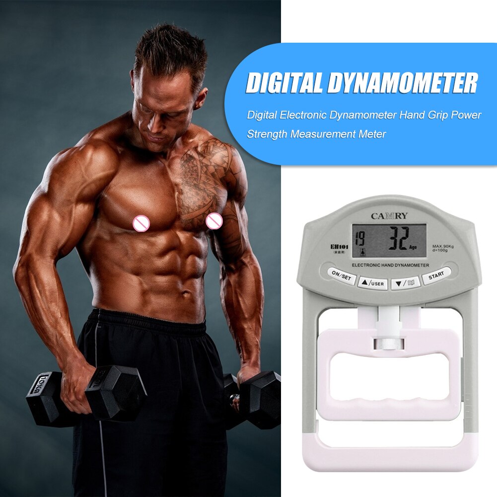 90kg/198Ib Digital LCD Dynamometer Hand Grip Power Fitness Measurement Strength Training Muscle Body Building