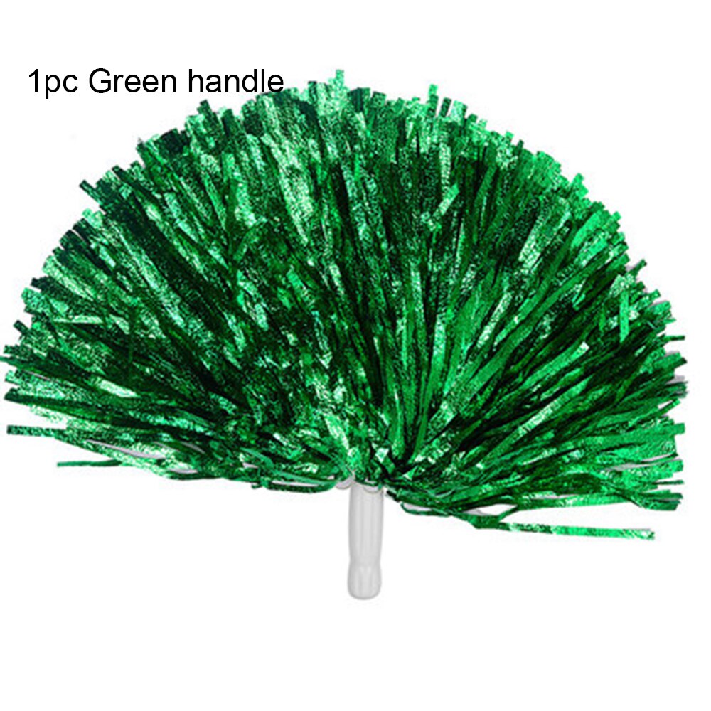 1Pc Plastic Handvat/Dubbele Gat Cheerleading Bal Bloem Dubbele Gat Handvat Pompoms Sport Club Concurrentie Dance Concert Levert: 1pc Green handle