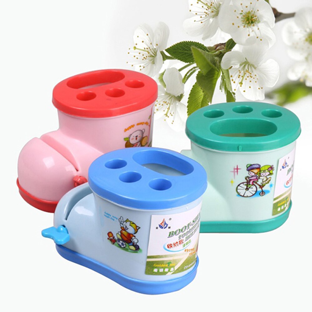 Cute Boots Toothbrush Holder with Toothpaste Squeezer Practical Bathroom Ultraviolet Sterilizer Automatic Toothpaste Dispenser