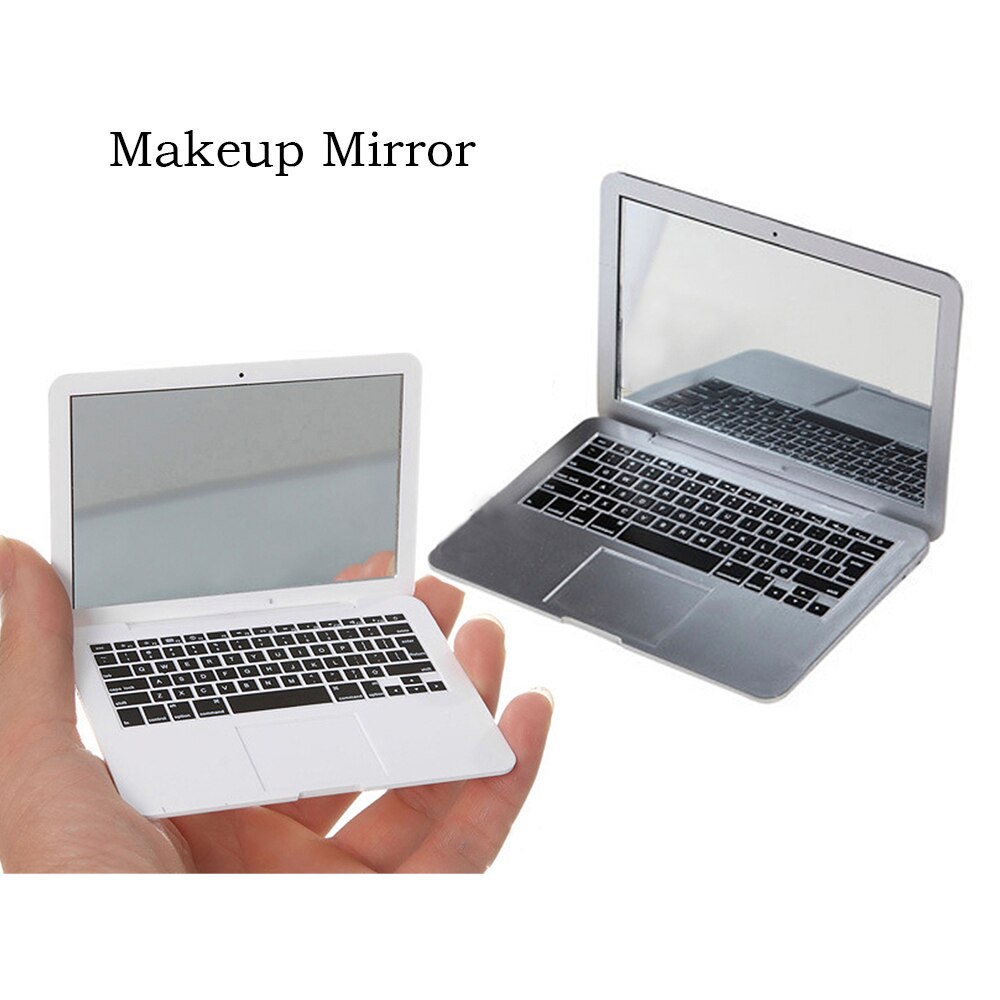 Mini Make-Up Spiegel Voor Apple Notebook Macbook Air Apple Computer Draagbare Creatieve Spiegels: silver and white