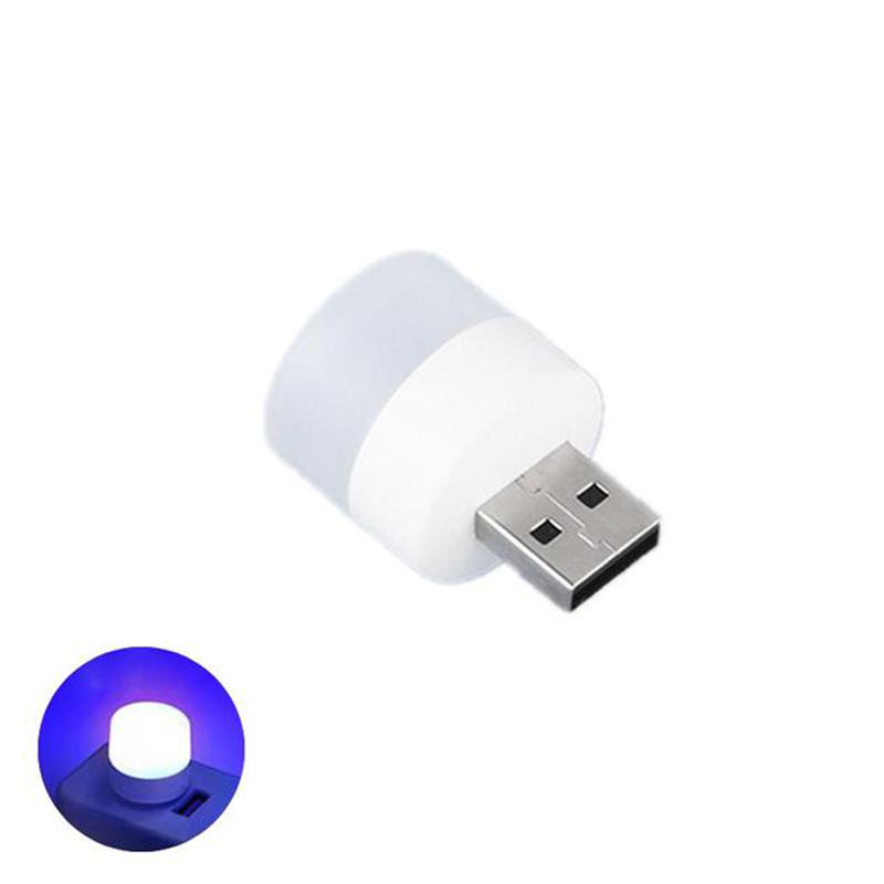 Usb-nattlampa mini led-kontaktlampa powerbank laddningsboklampor små runda läs- och ögonskyddslampor utomhus bärbara: Blå