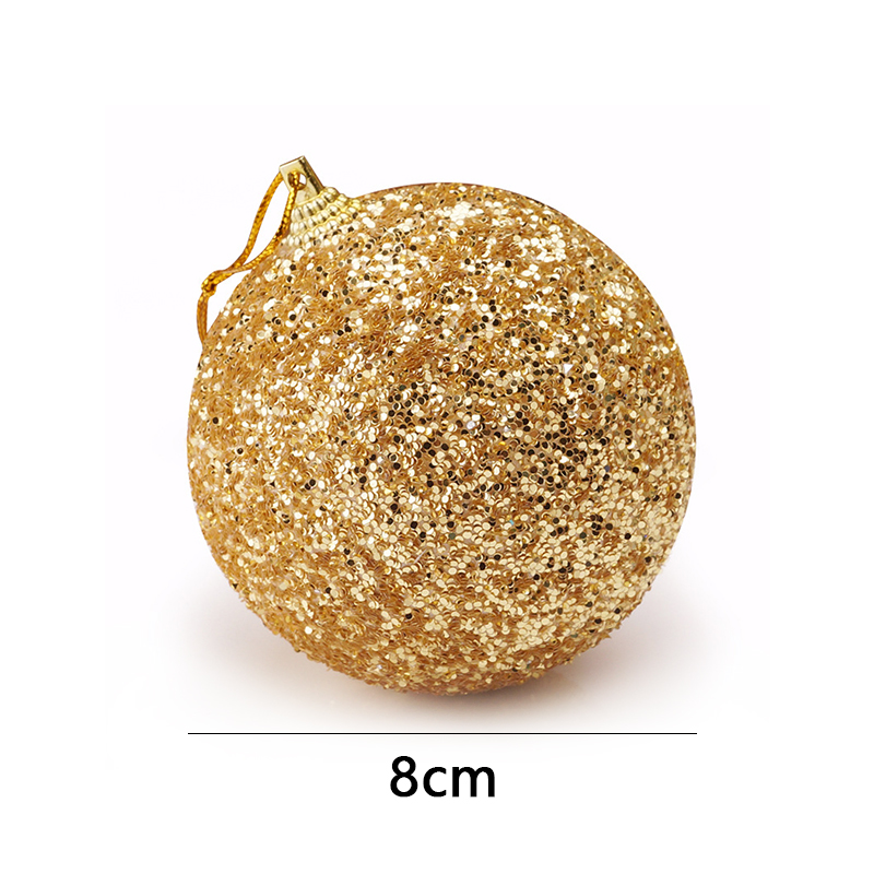 8cm Foam Balls Christmas Ornaments Ball Glitter Hang Balls Xmas Decorations Hanging Tree Pendants Year Party Ornament Decor